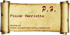 Piszár Henrietta névjegykártya