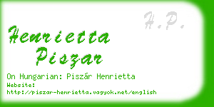 henrietta piszar business card